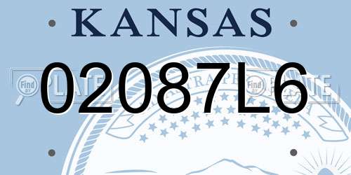 02087L6 Kansas License Plate