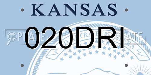 020DRI Kansas License Plate