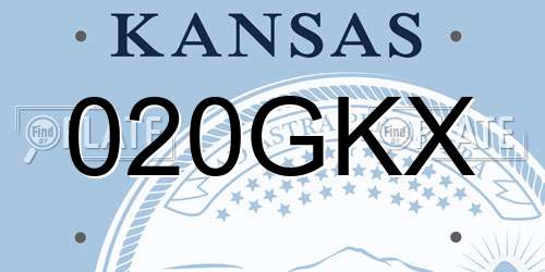 020GKX Kansas License Plate