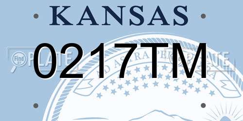 0217TM Kansas License Plate