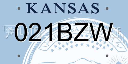 021BZW Kansas License Plate