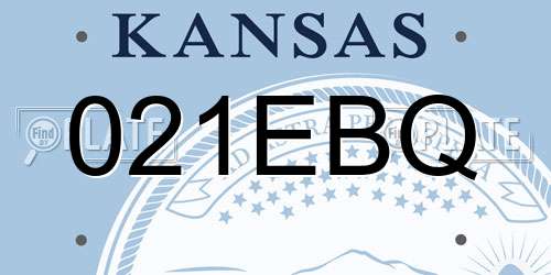 021EBQ Kansas License Plate