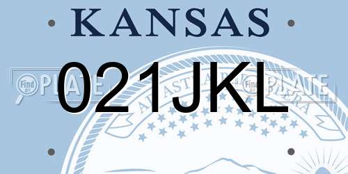 021JKL Kansas License Plate