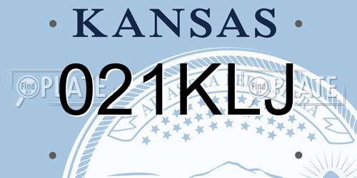 021KLJ Kansas License Plate