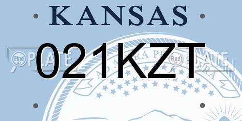 021KZT Kansas License Plate