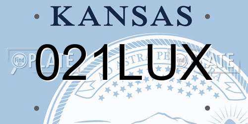 021LUX Kansas License Plate