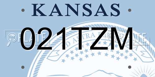 021TZM Kansas License Plate