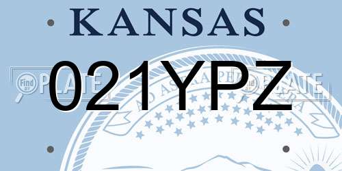 021YPZ Kansas License Plate