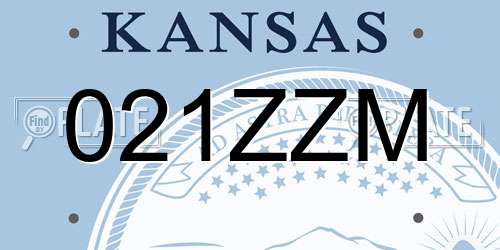 021ZZM Kansas License Plate