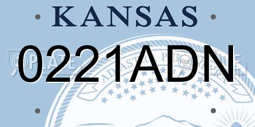 0221ADN Kansas License Plate