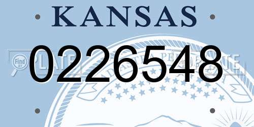0226548 Kansas License Plate