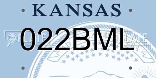 022BML Kansas License Plate