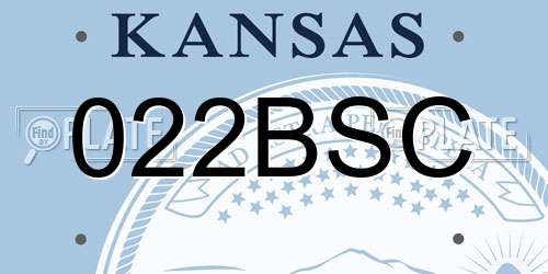 022BSC Kansas License Plate