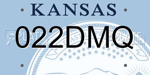022DMQ Kansas License Plate