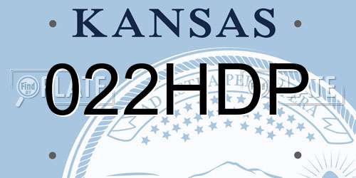022HDP Kansas License Plate