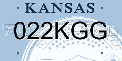 022KGG Kansas License Plate