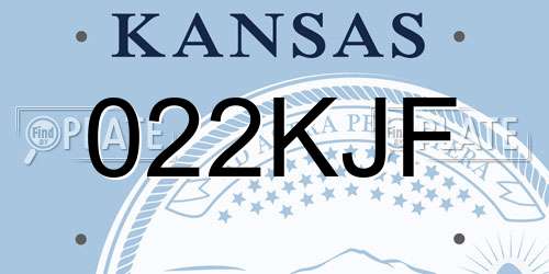 022KJF Kansas License Plate