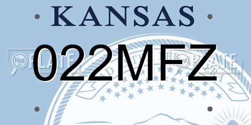 022MFZ Kansas License Plate