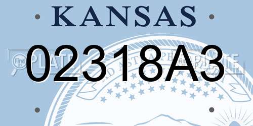 02318A3 Kansas License Plate