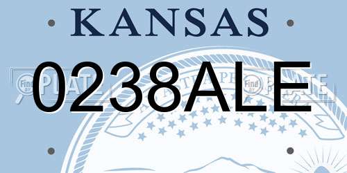 0238ALE Kansas License Plate