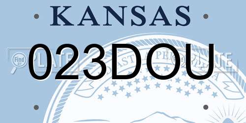 023DOU Kansas License Plate