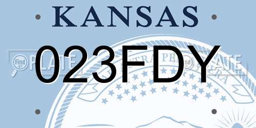 023FDY Kansas License Plate