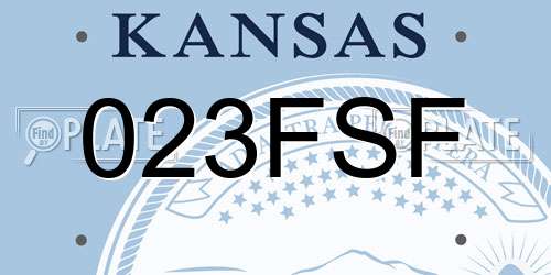 023FSF Kansas License Plate