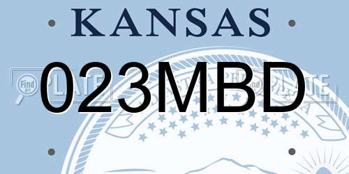 023MBD Kansas License Plate