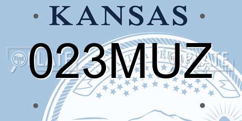 023MUZ Kansas License Plate