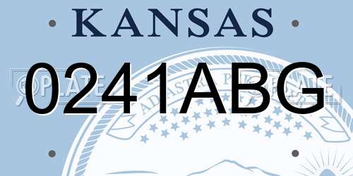 0241ABG Kansas License Plate