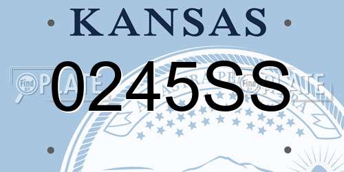 0245SS Kansas License Plate