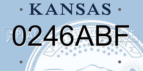 0246ABF Kansas License Plate