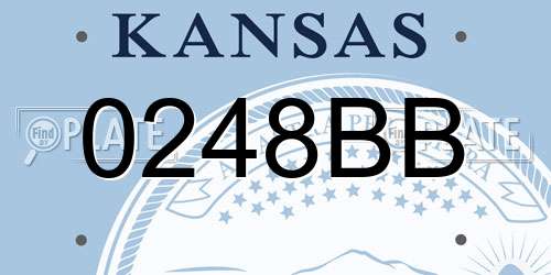 0248BB Kansas License Plate