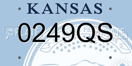 0249QS Kansas License Plate