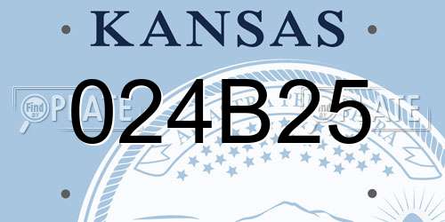 024B25 Kansas License Plate