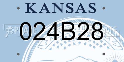 024B28 Kansas License Plate