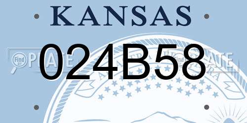 024B58 Kansas License Plate