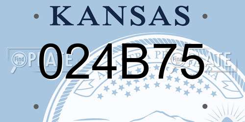 024B75 Kansas License Plate