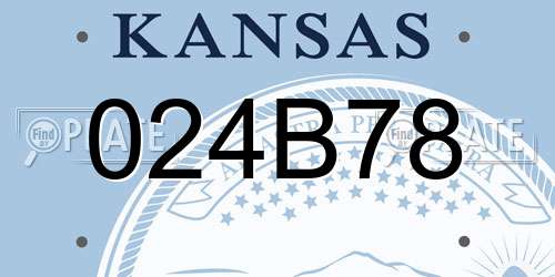 024B78 Kansas License Plate