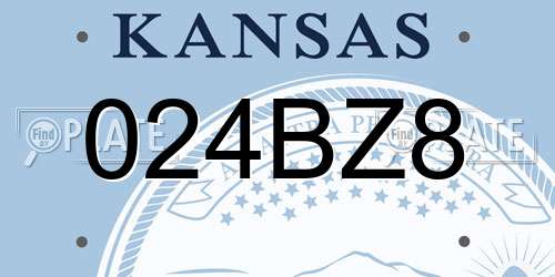024BZ8 Kansas License Plate