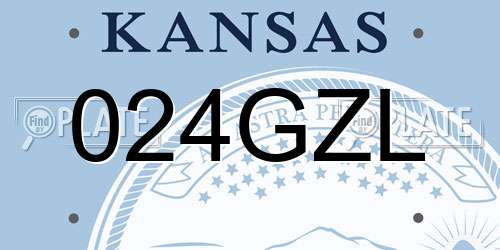024GZL Kansas License Plate