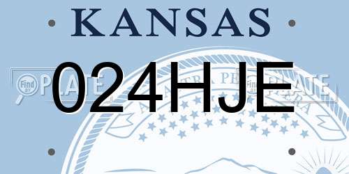 024HJE Kansas License Plate