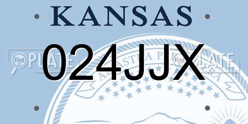 024JJX Kansas License Plate