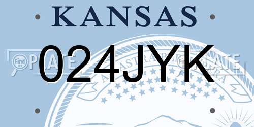 024JYK Kansas License Plate