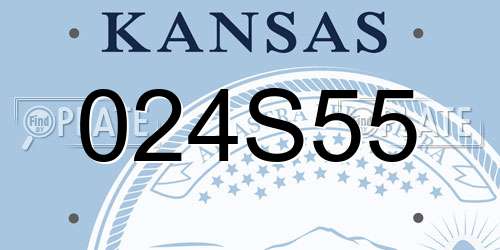 024S55 Kansas License Plate