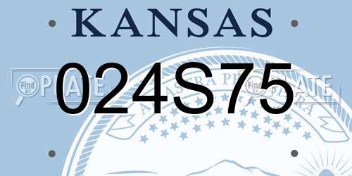 024S75 Kansas License Plate