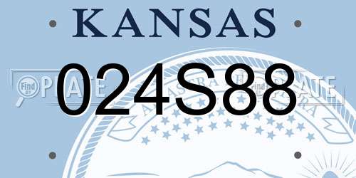 024S88 Kansas License Plate