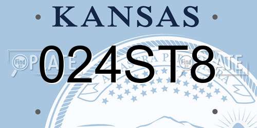 024ST8 Kansas License Plate