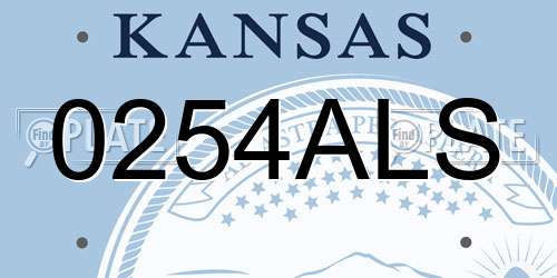 0254ALS Kansas License Plate