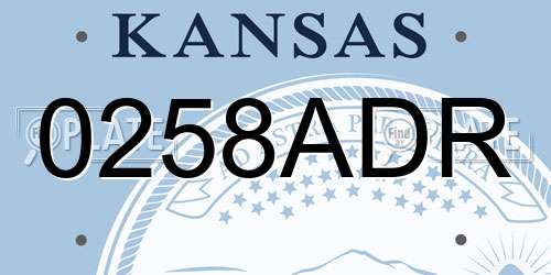 0258ADR Kansas License Plate